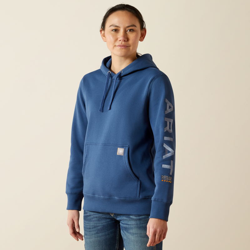Ariat Womens Rebar Graphic Hoodie Ensign Blue/Endsless Sky