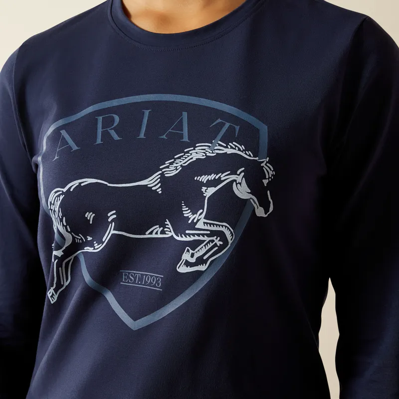 Ariat Youth Liberty Jump Long Sleeve T-Shirt Navy-2