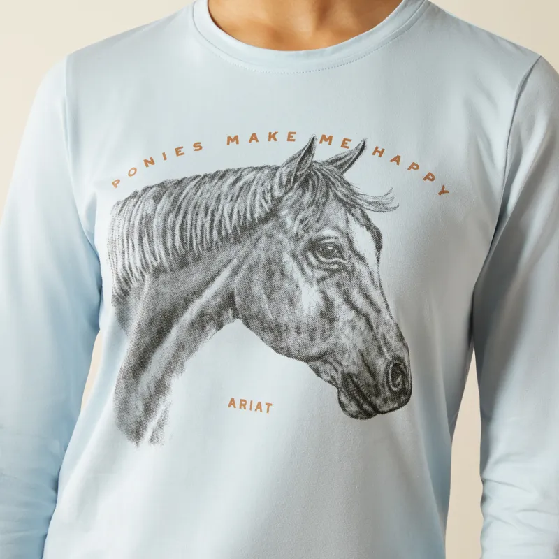 Ariat Youth Happy Long Sleeve T-Shirt Skyway-2