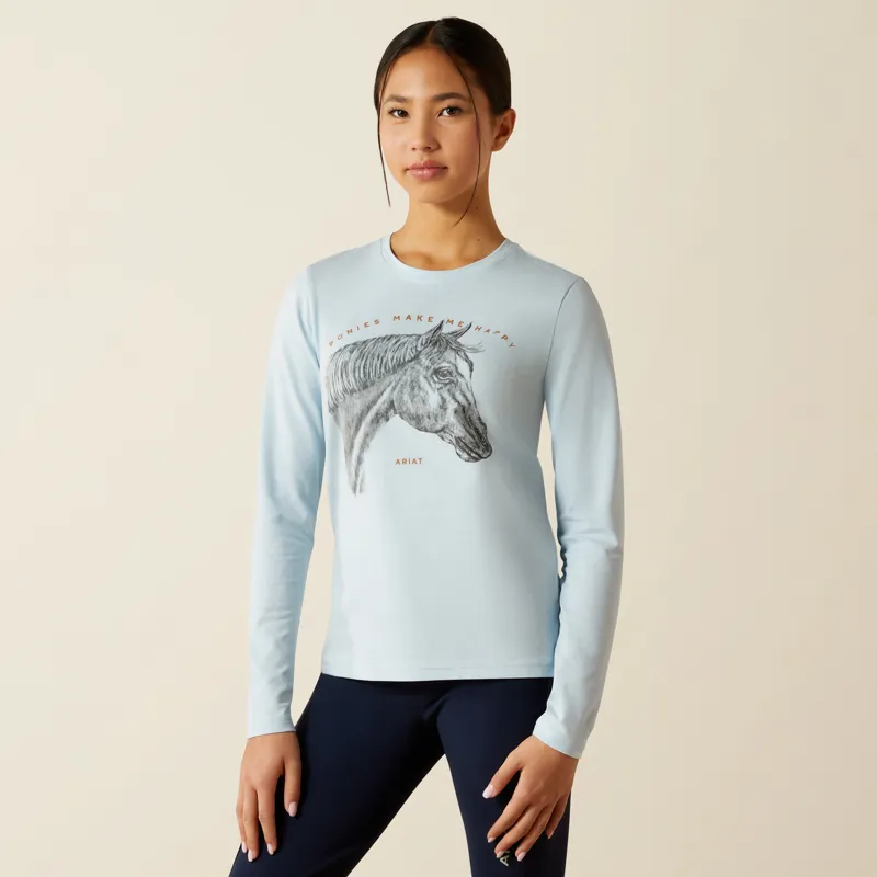 Ariat Youth Happy Long Sleeve T-Shirt Skyway