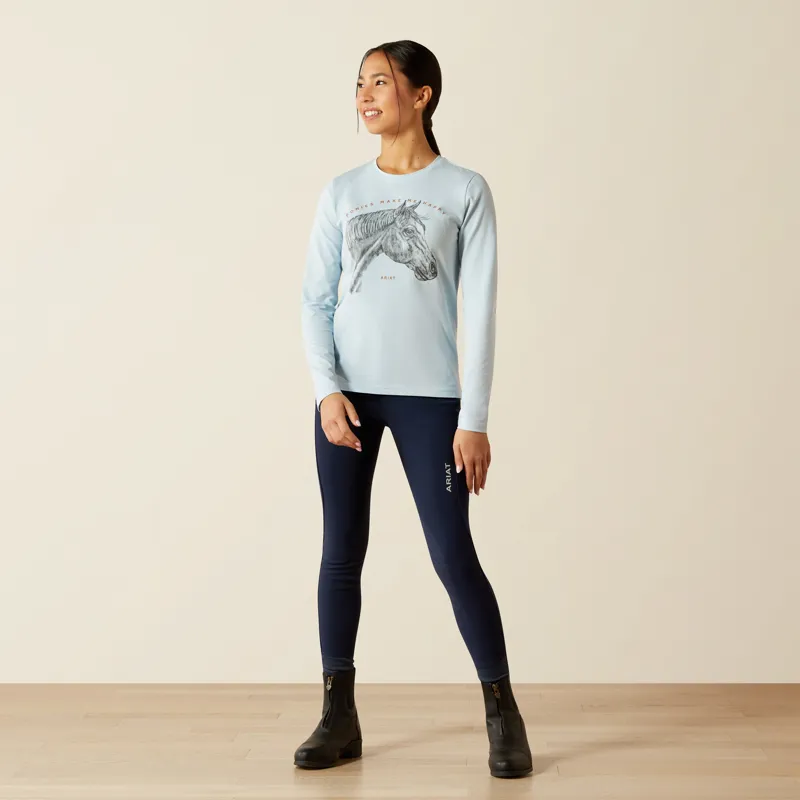 Ariat Youth Happy Long Sleeve T-Shirt Skyway-3