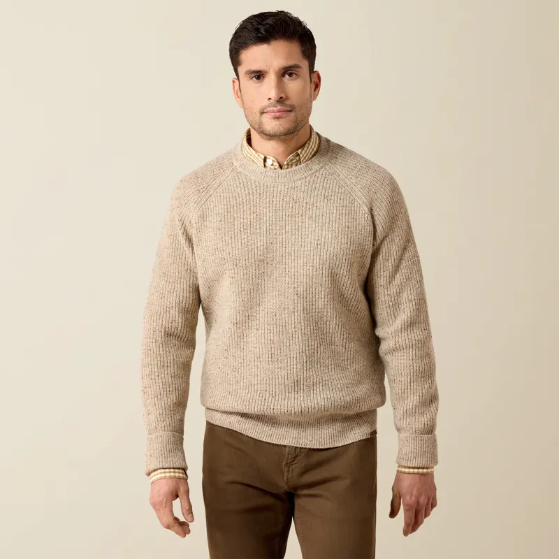 Ariat Mens Heddon Merino Jumper in Oatmeal Heather