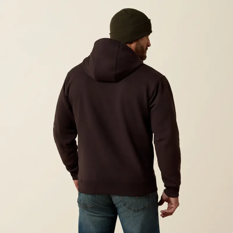 Ariat Men's Rebar Lightweight Logo Hoodie in Liquorice Canteen-2