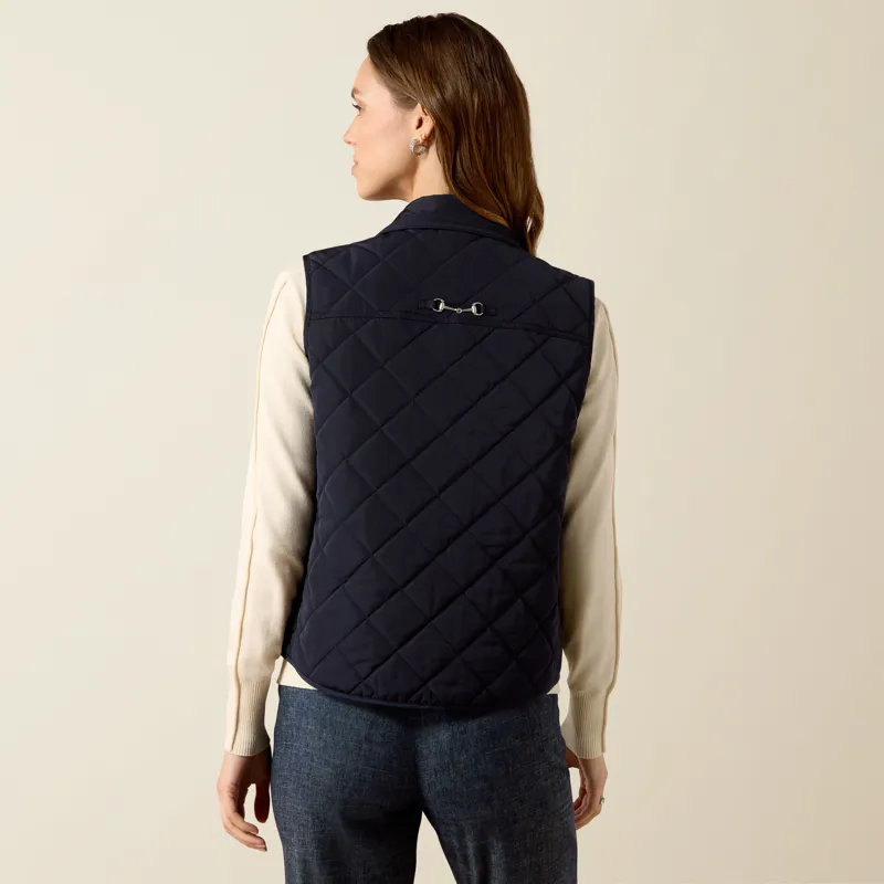 Ariat Womens Woodgate Quilted Gilet in Show Navy-5
