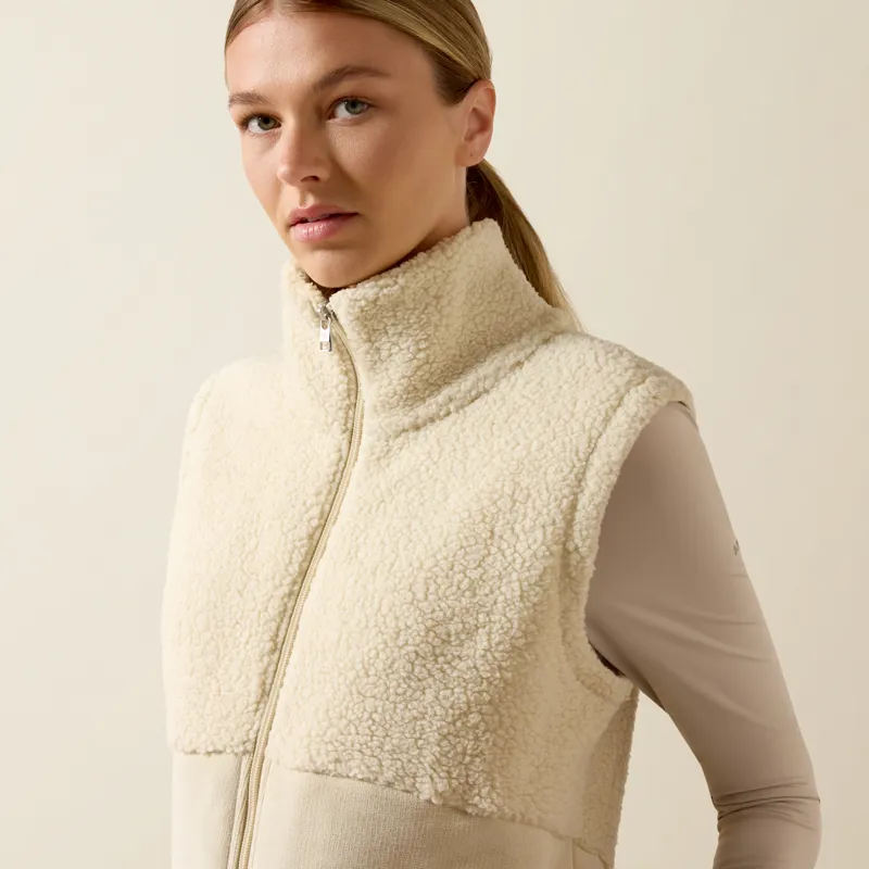 Ariat Women's Laviolette Full Zip Gilet in Almond Milk-1
