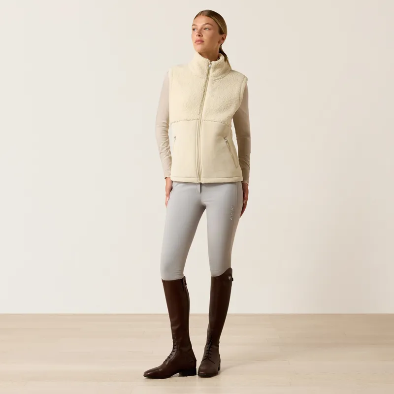Ariat Women's Laviolette Full Zip Gilet in Almond Milk-2