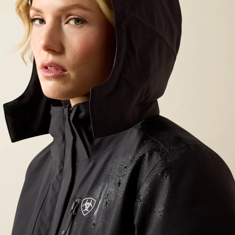 Ariat Womens Long Rider Waterproof Coat Black-5