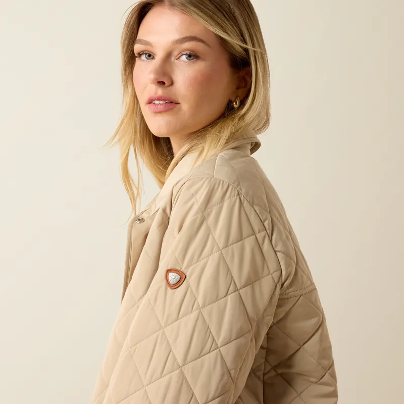 Ariat Womens Woodgate Quilted Jacket in Crockery-3