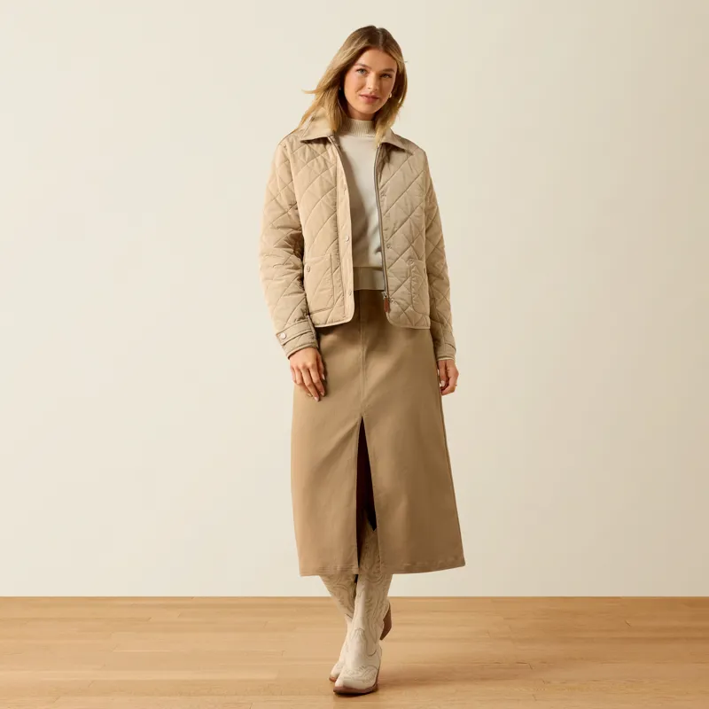 Ariat Womens Woodgate Quilted Jacket in Crockery-1