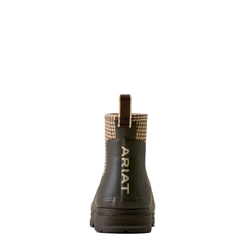 Ariat Women's Kelmarsh Shortie Rubber Boot in Chocolate with Tan Twill-1