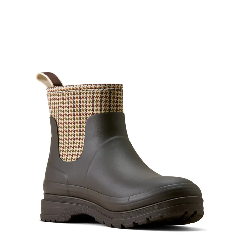 Ariat Women's Kelmarsh Shortie Rubber Boot in Chocolate with Tan Twill-2