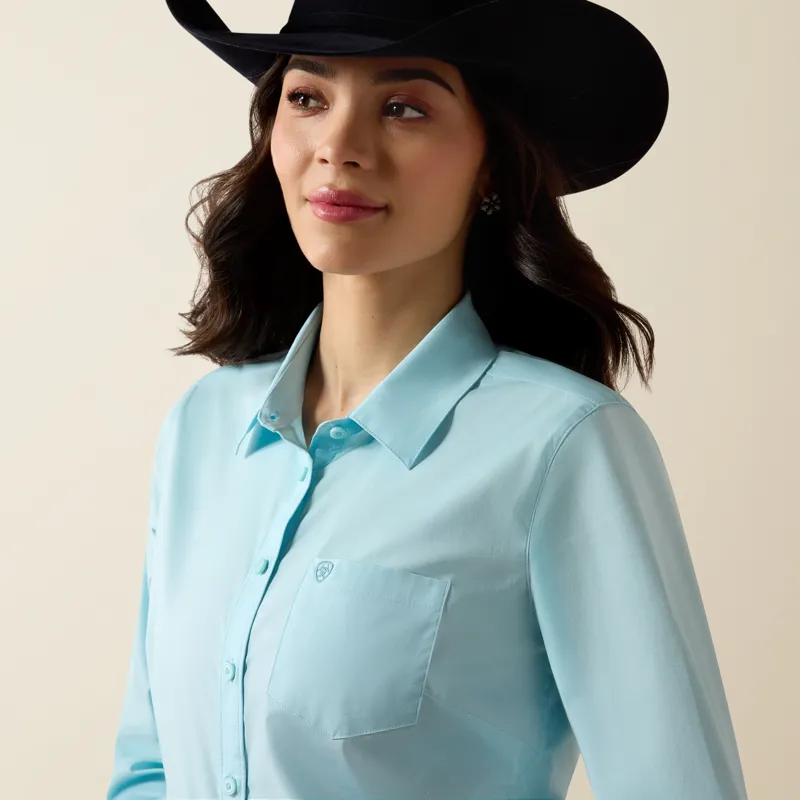 Ariat Womens Team Kirby Western Shirt in Aquaesque-4