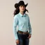 Ariat Womens Team Kirby Western Shirt in Aquaesque