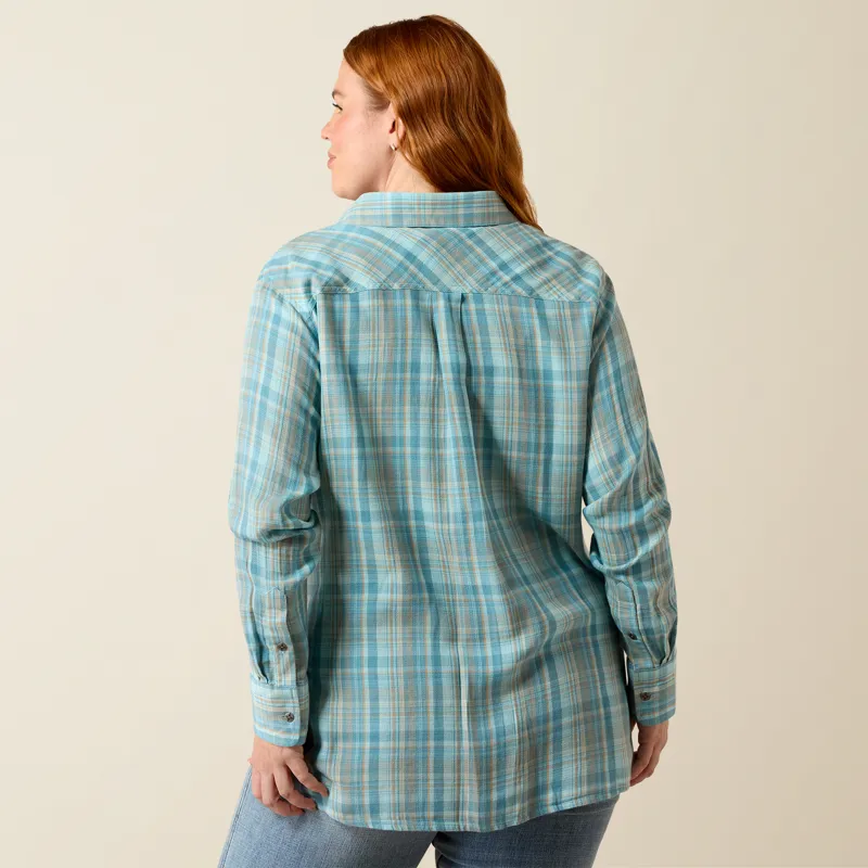 Ariat Women's Billie Jean Western Shirt in Adriatic Plaid-5