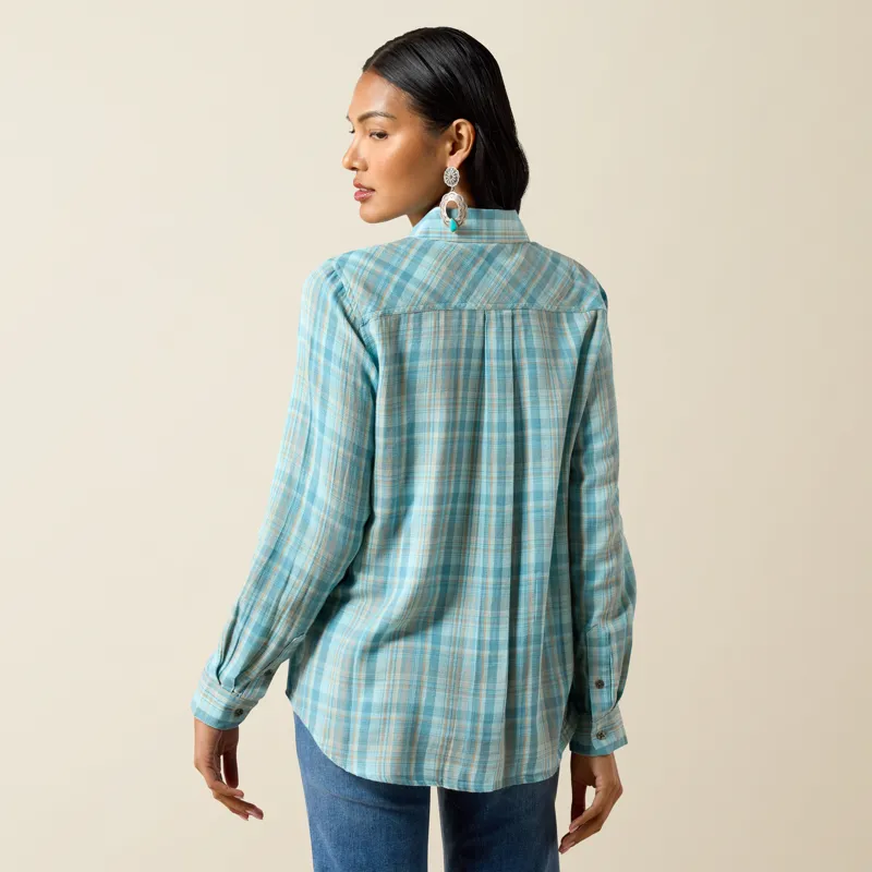 Ariat Women's Billie Jean Western Shirt in Adriatic Plaid-4