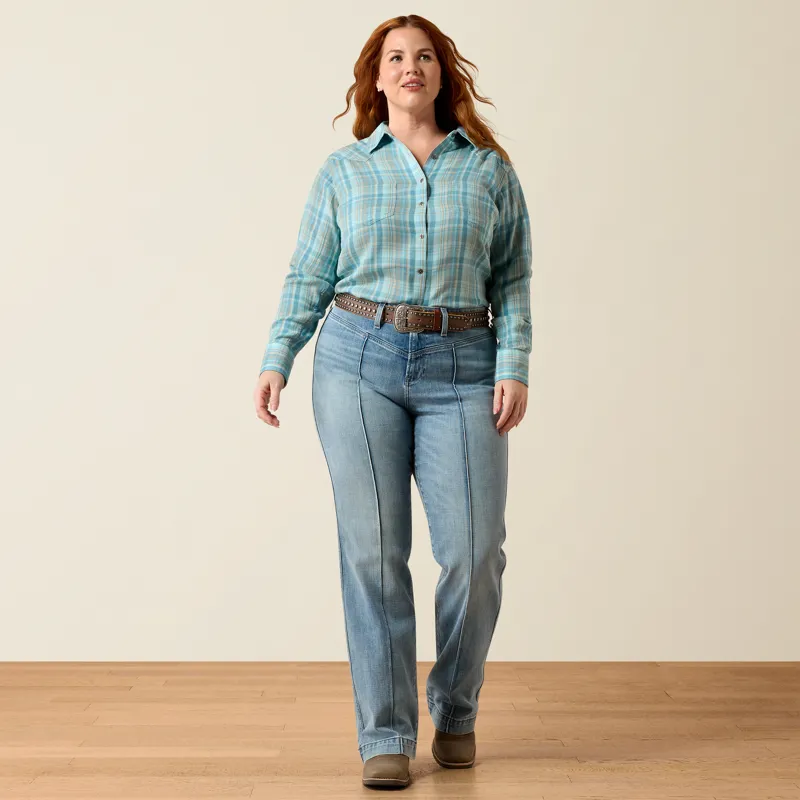 Ariat Women's Billie Jean Western Shirt in Adriatic Plaid-1