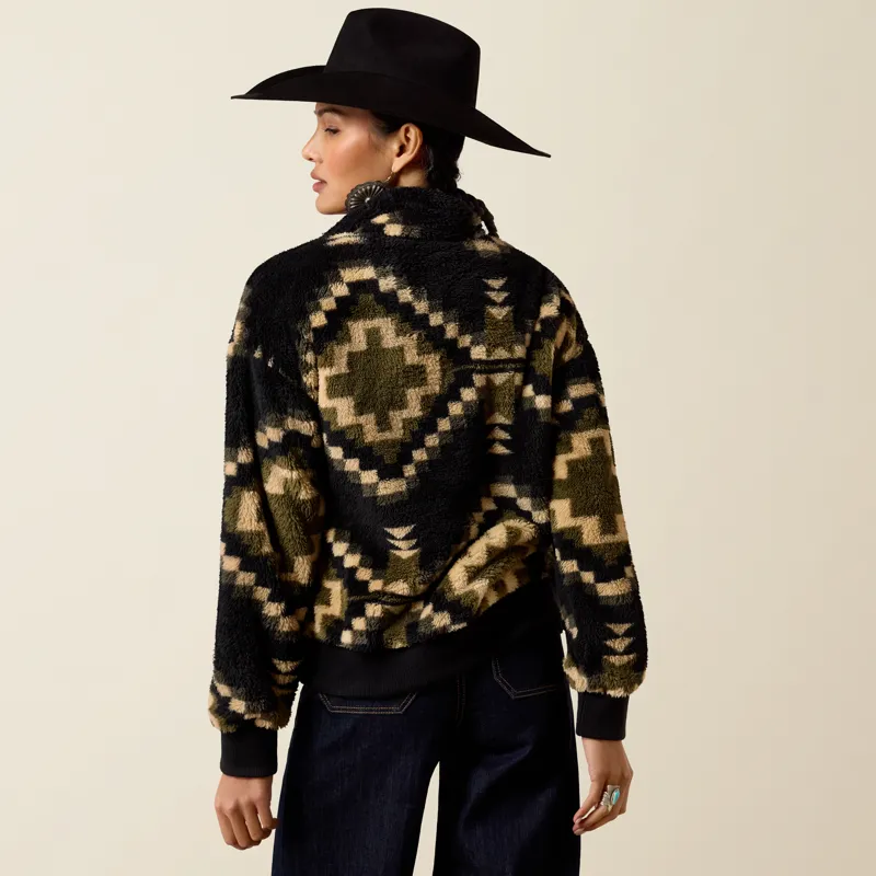 Ariat Womens Berber Sweatshirt in Gambit Southwestern Print-4