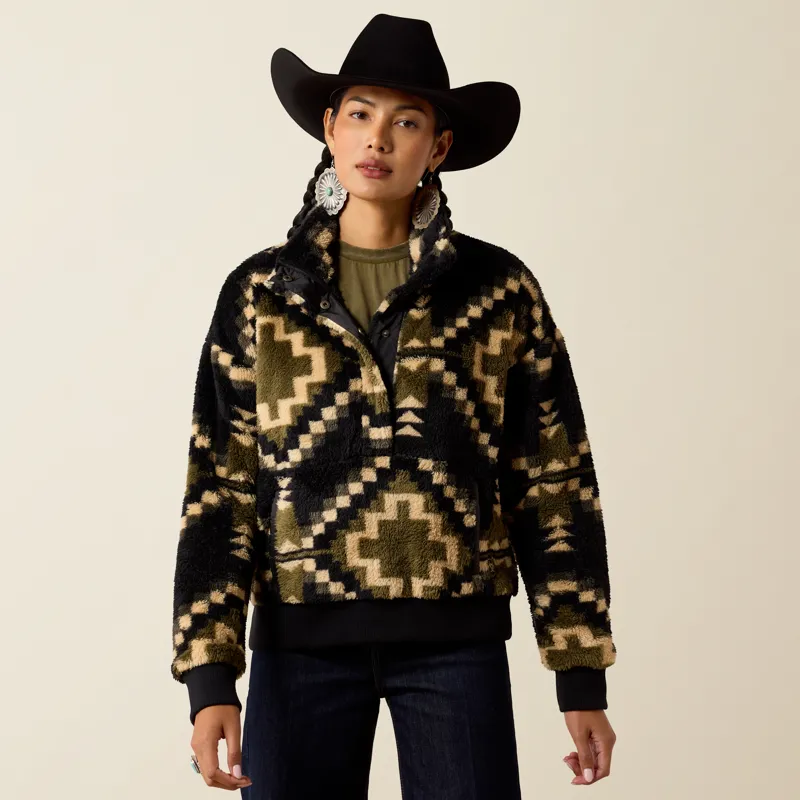 Ariat Womens Berber Sweatshirt in Gambit Southwestern Print-6