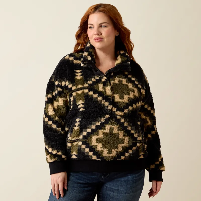 Ariat Womens Berber Sweatshirt in Gambit Southwestern Print-5