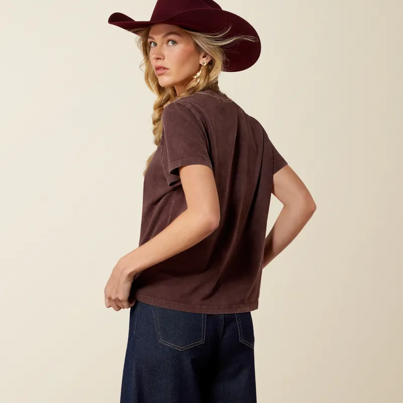 Ariat Women's Rebel With A Cause T-Shirt in Chocolate Plum-3