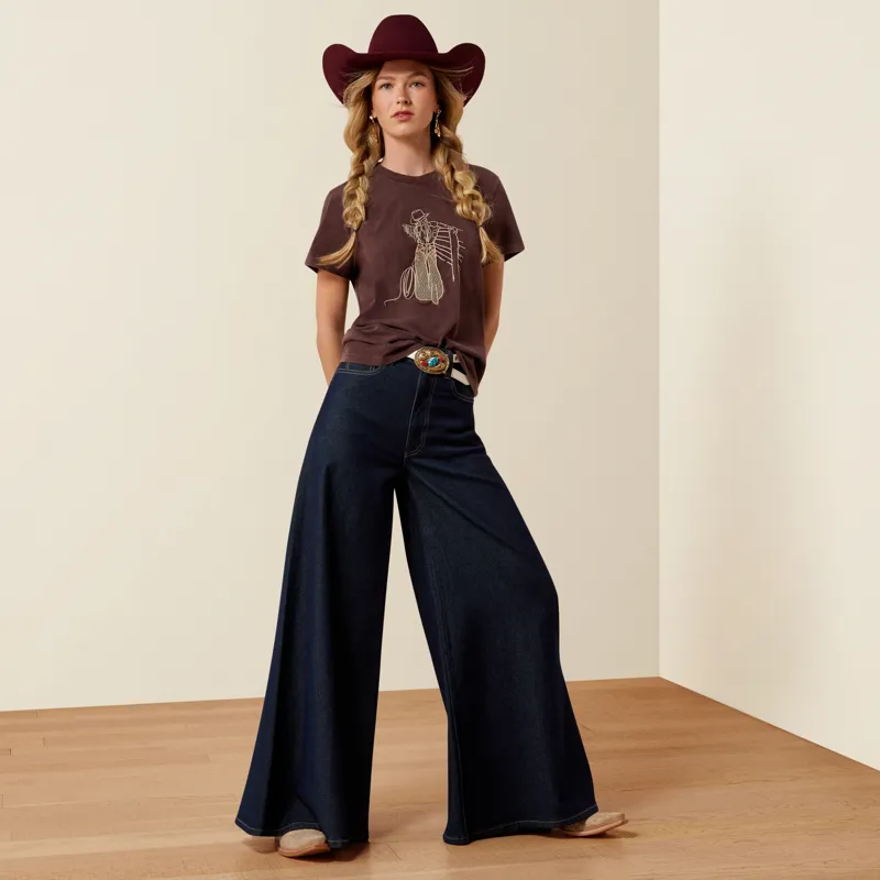 Ariat Women's Rebel With A Cause T-Shirt in Chocolate Plum-2