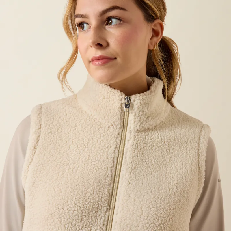 Ariat Youth Laviolette Full Zip Gilet in Almond Milk-4