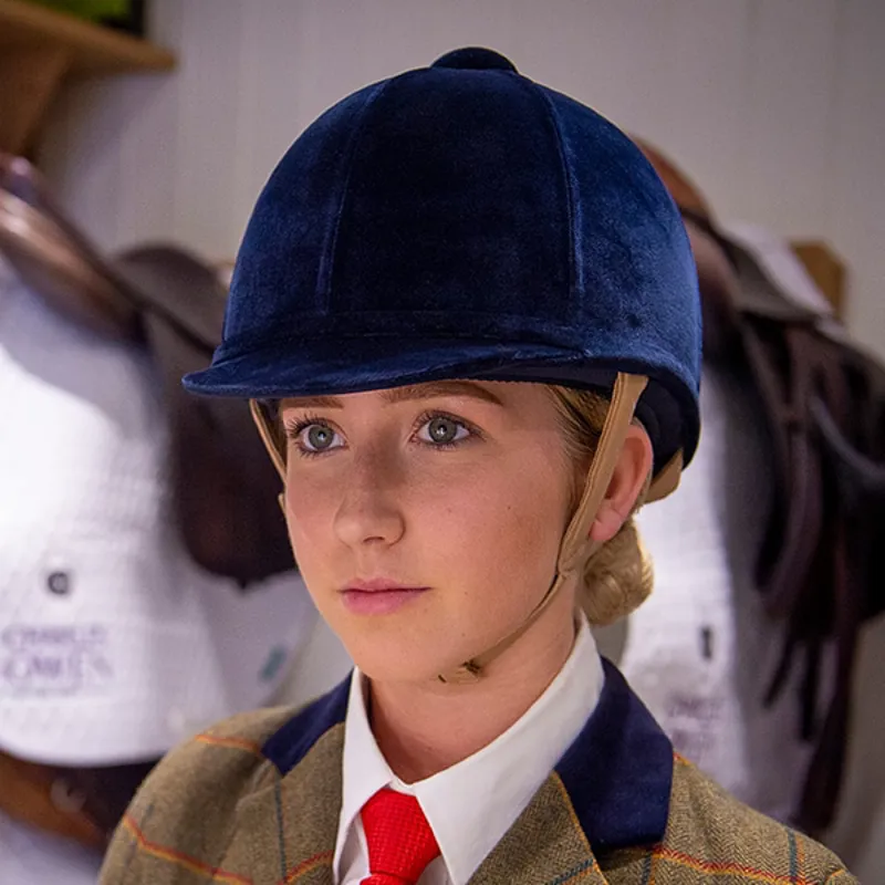 Charles Owen Flesh Fian Riding Hat in Navy-2