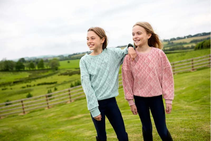 LeMieux Young Rider Clea Crew Sweater Aqua-5