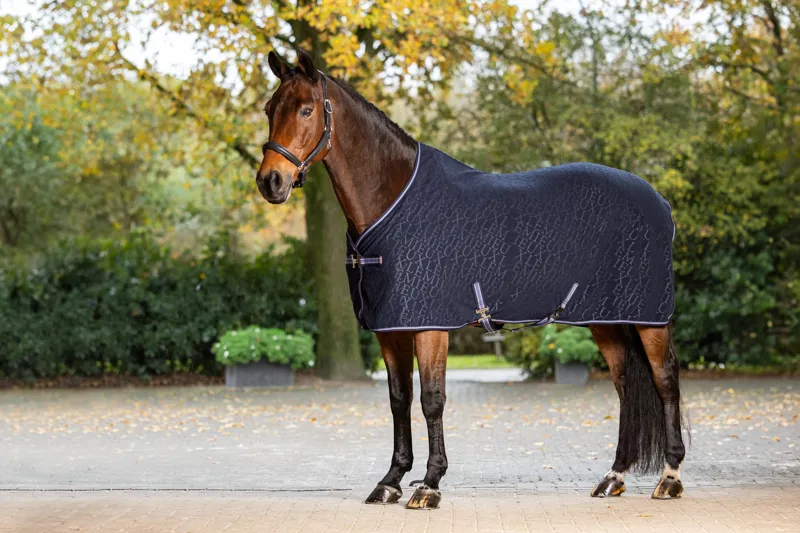 LeMieux Arika Monogram Fleece Rug Navy-1