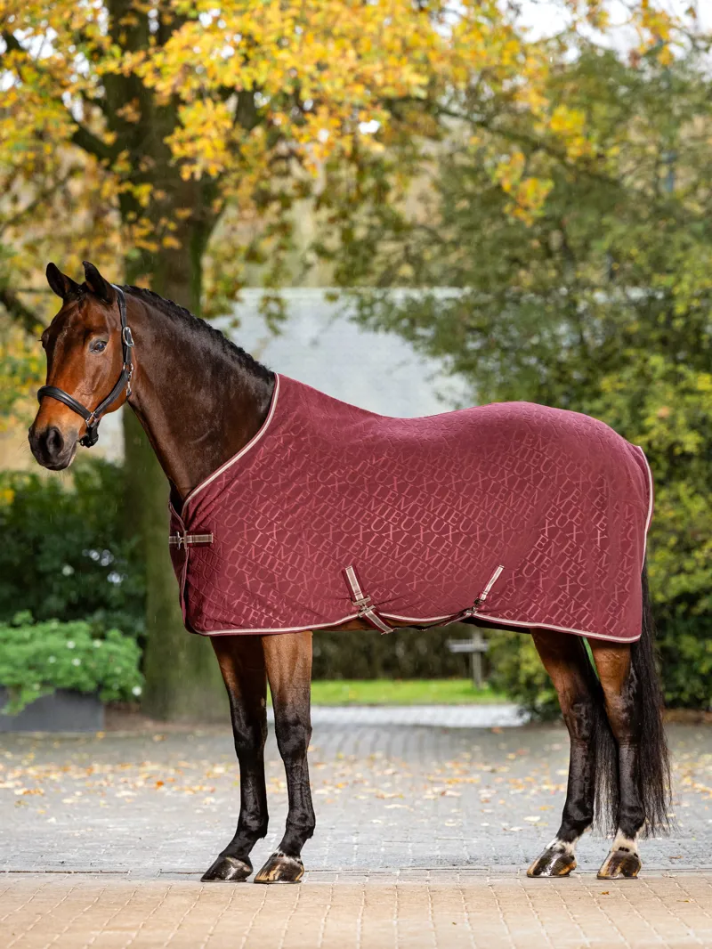 LeMieux Arika Monogram Fleece Rug Burgundy