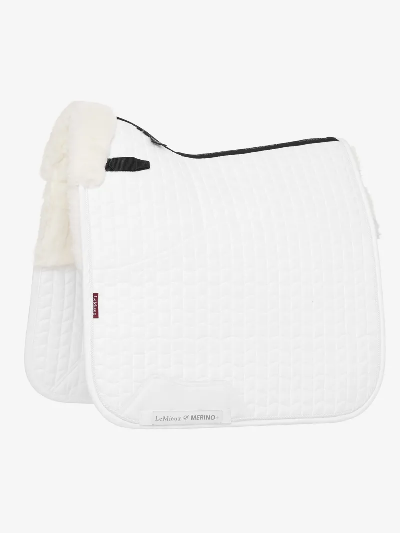  LeMieux Merino+ Half Lined Dressage Square White/White