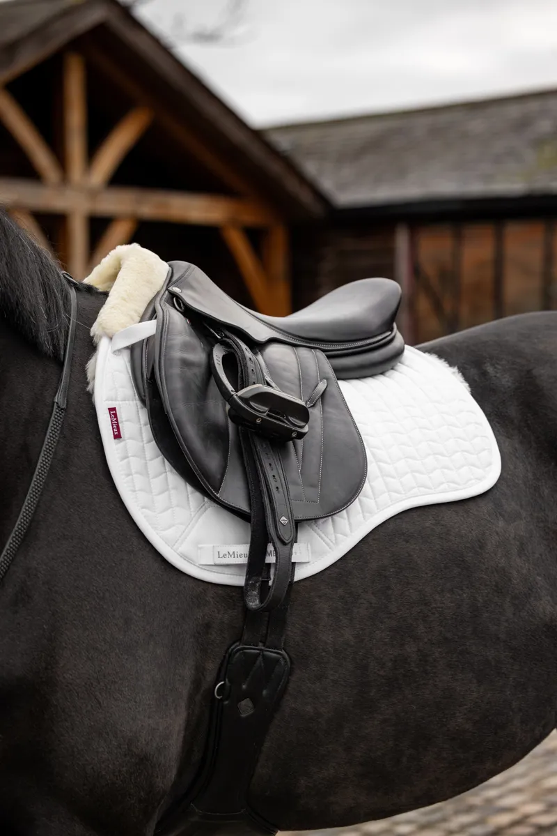 LeMieux Merino+ Half-Lined GP Square in White and Natural-1