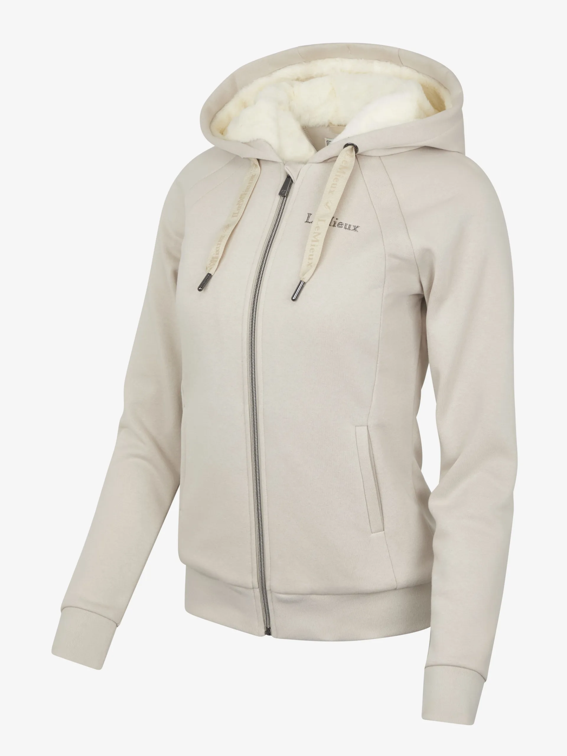 Hooded Jacket Grey Zip Parka LeMieux Leia Lined Hoodie Stone