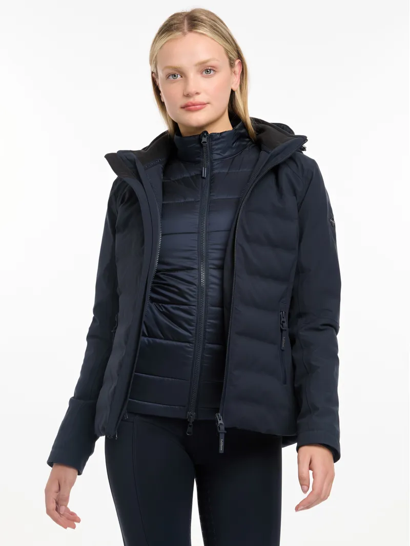 LeMieux Womens Brooke Hybrid Waterproof Jacket Navy-1