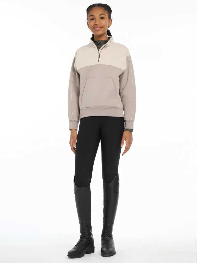 LeMieux Young Rider Kate Quarter Zip Sweater Ash/Stone