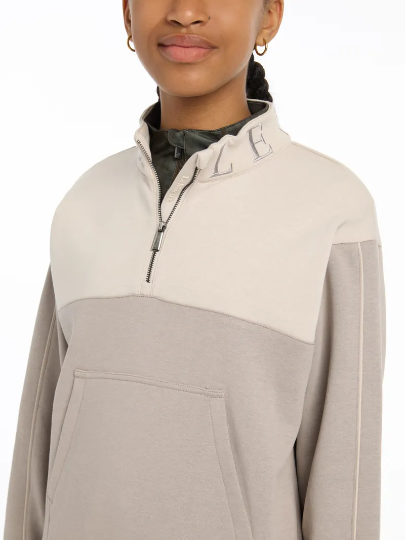 LeMieux Young Rider Kate Quarter Zip Sweater Ash/Stone-2