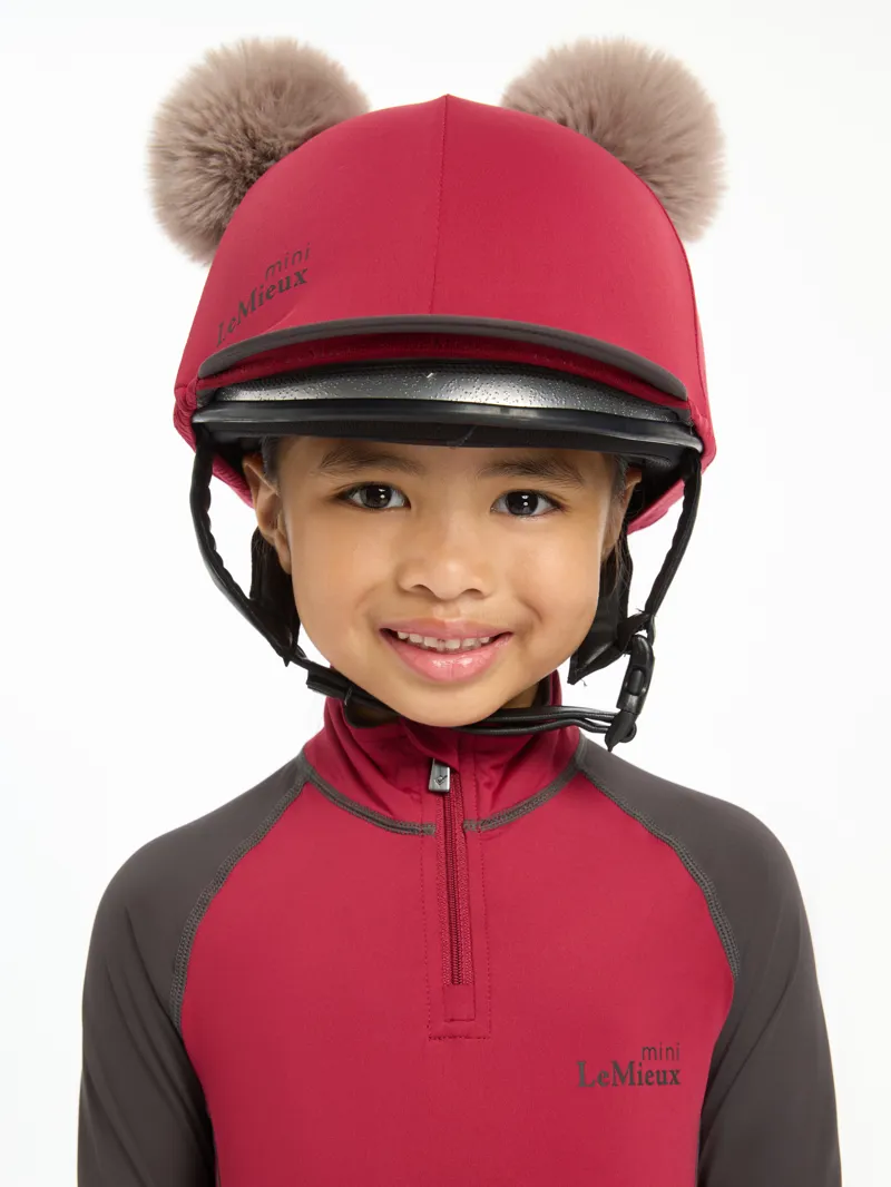 LeMieux Mini Double Pom Hat Silk Ember-2