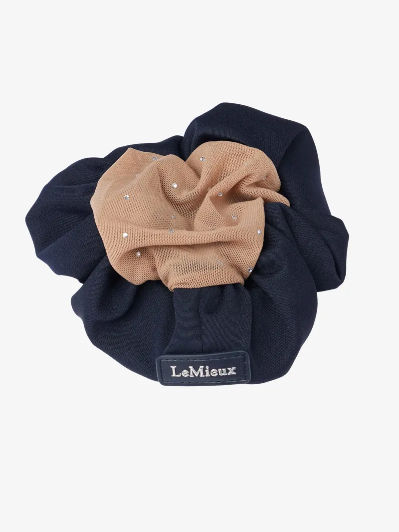 LeMieux Scrunchie with Crystal Hair Net Navy/Blonde