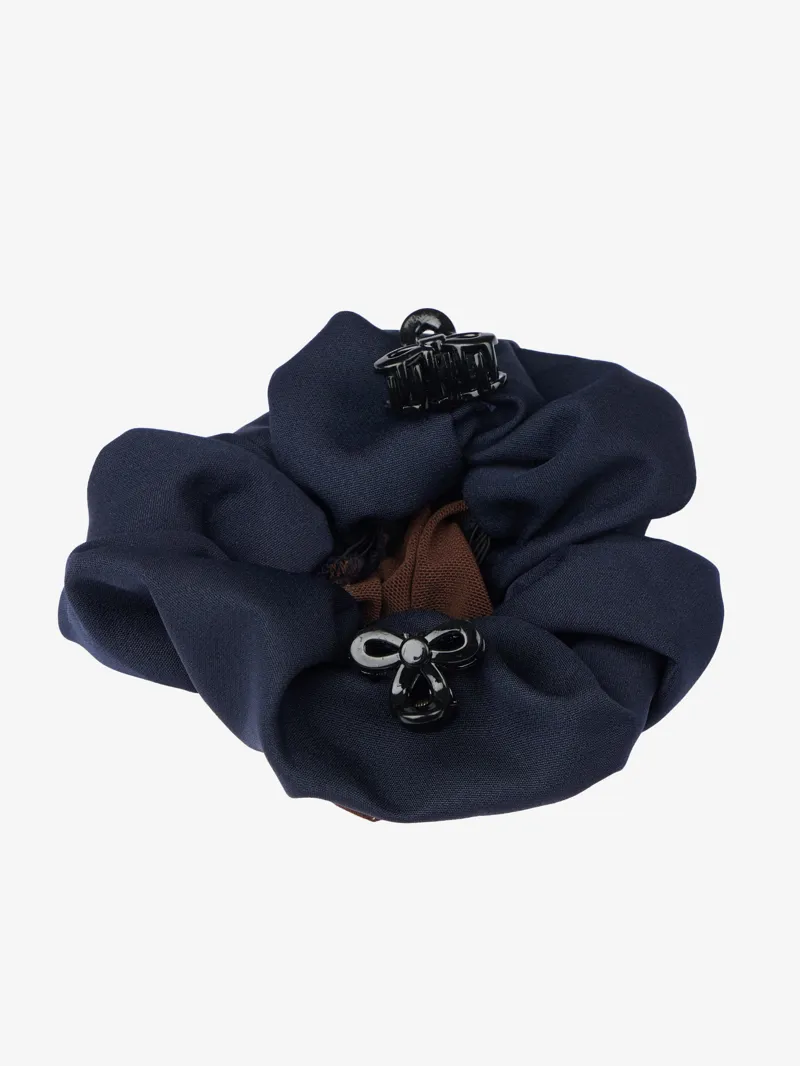 LeMieux Scrunchie with Crystal Hair Net Navy/Brown-1