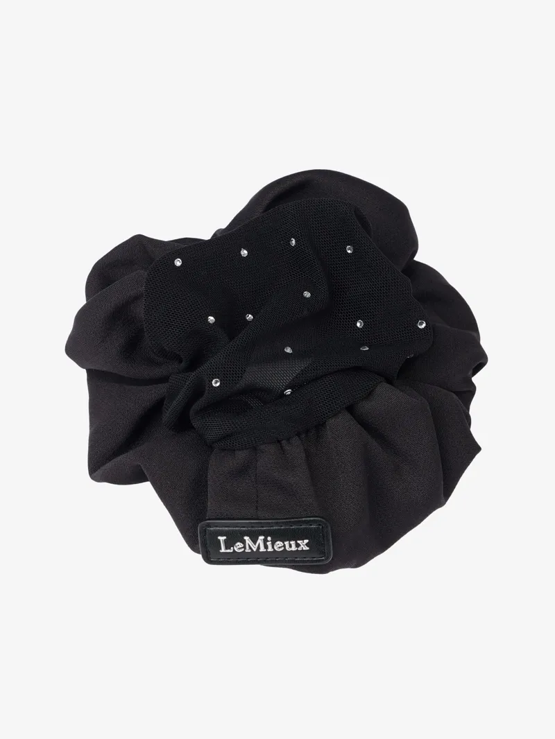  LeMieux Scrunchie With Crystal Hair Net Black/Black-1