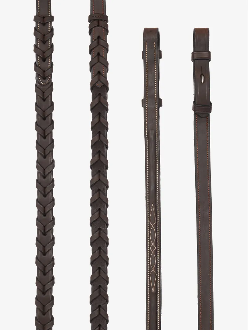 LeMieux Flat Hunter Bridle With Laced Reins Havana/Silver-1