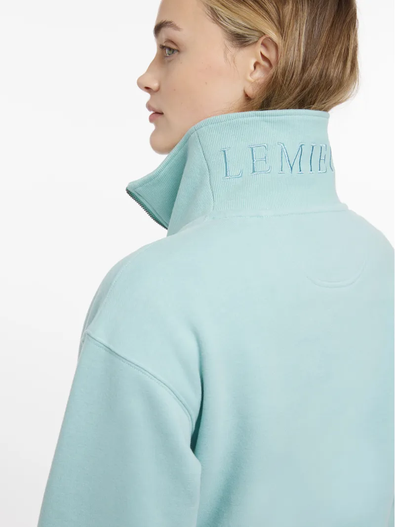 LeMieux Womens Keira Quarter Neck Sweater Aqua-1
