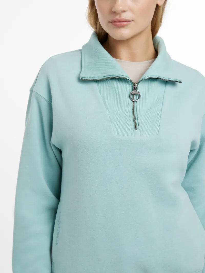 LeMieux Womens Keira Quarter Neck Sweater Aqua-3