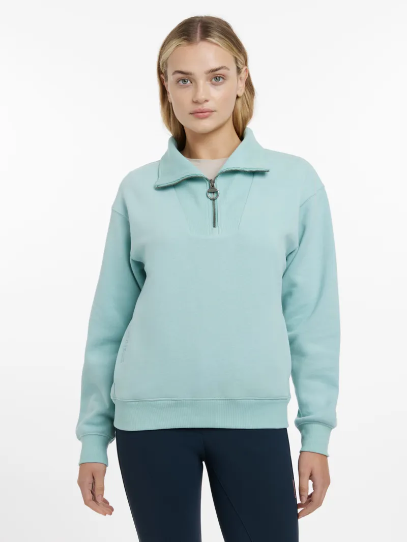 LeMieux Womens Keira Quarter Neck Sweater Aqua
