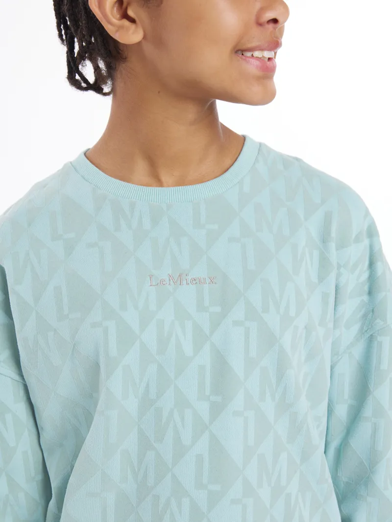 LeMieux Young Rider Clea Crew Sweater Aqua-2