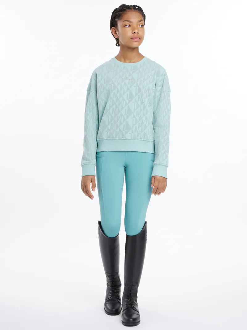 LeMieux Young Rider Clea Crew Sweater Aqua-3
