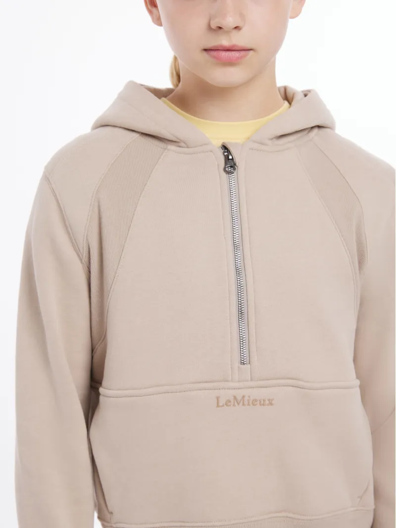LeMieux Young Rider Harriet Pop Over Hoodie Almond-2