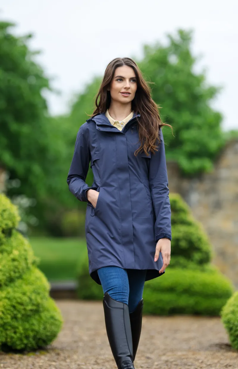 LeMieux Womens Grace Long Rain Jacket Dusk Blue-4