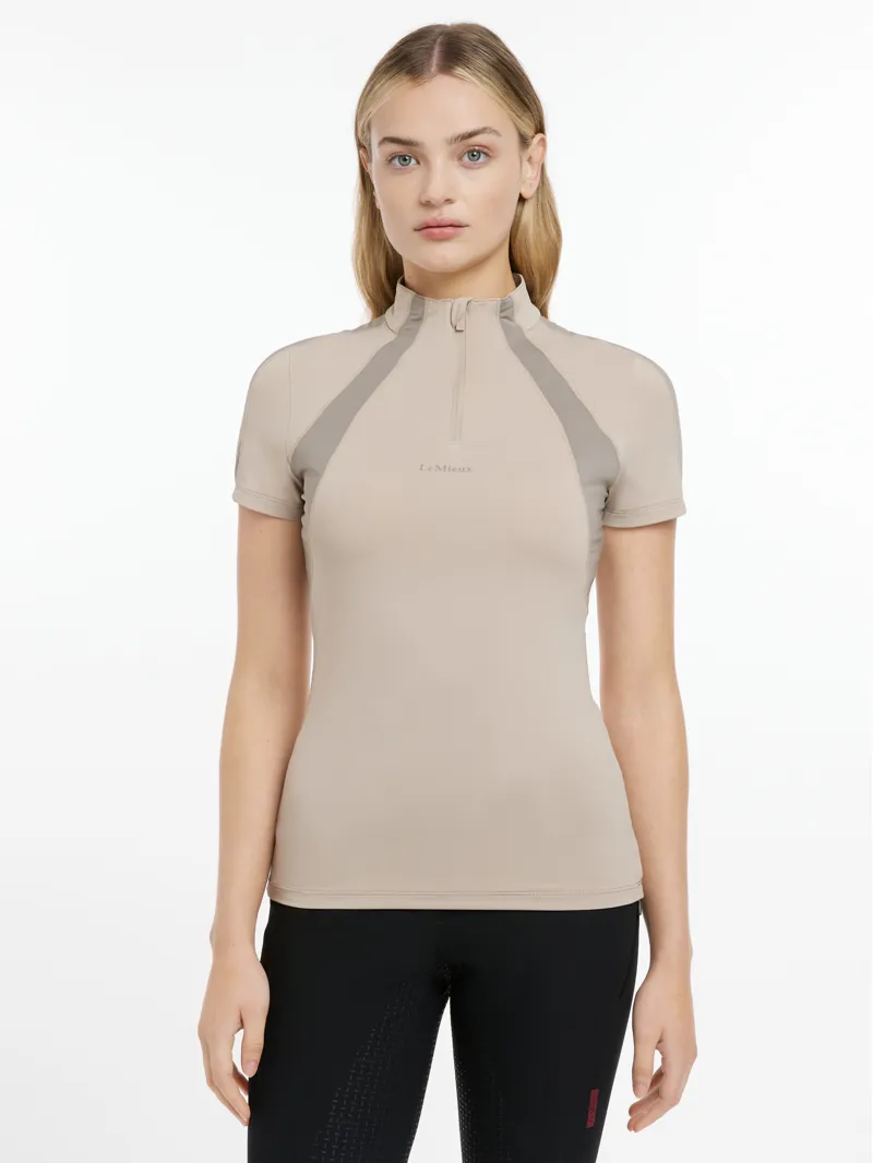 LeMieux Womens Maria Mesh Short Sleeve Base Layer Almond