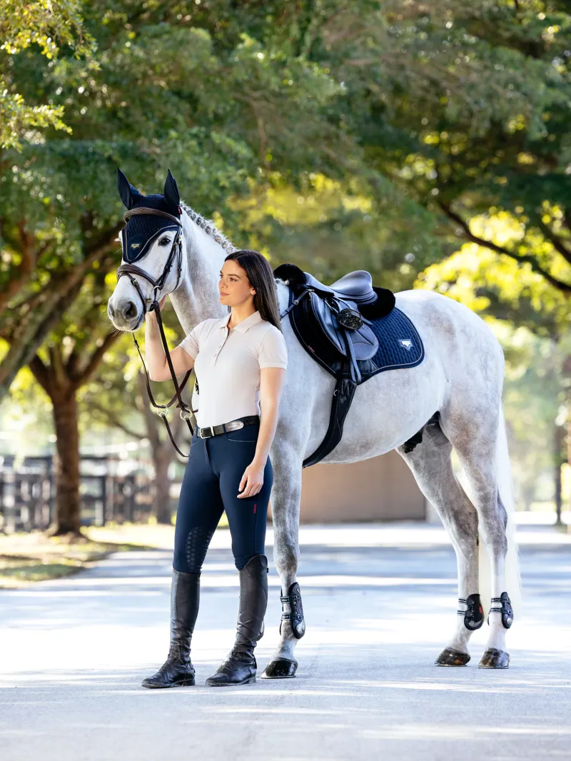 LeMieux Puissance Suede Close Contact Pad Navy-3